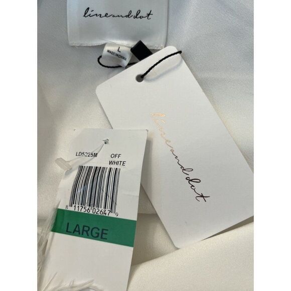 Large Off White Feather Kimi Midi Slip Dress Sleeveless Party NWT Line and Dot - Picture 3 of 4